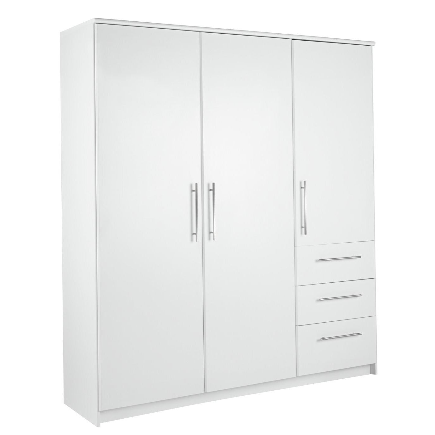 Normandy 3 Door 3 Drawer Extra Large Wardrobe - White